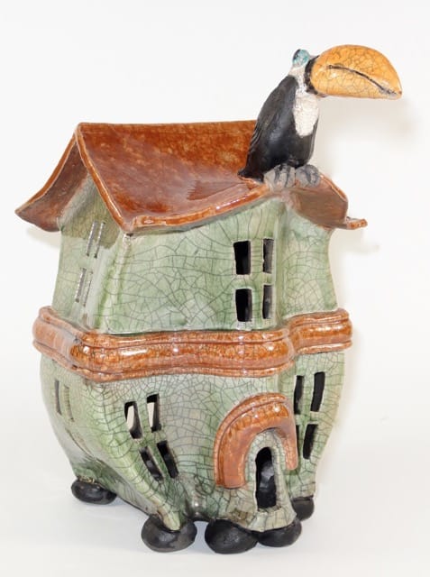 Raku pottery artwork by Susan Kerr