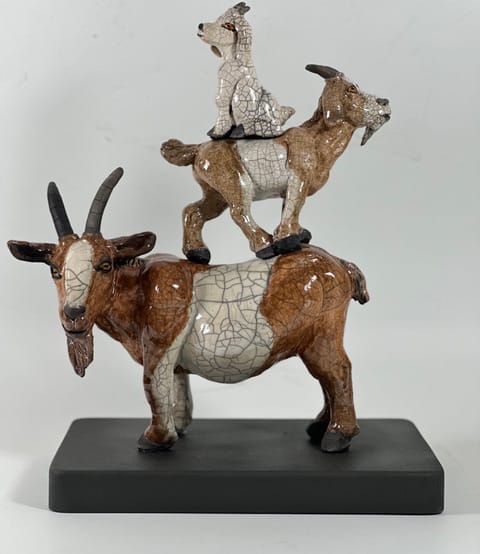 Raku pottery artwork by Susan Kerr